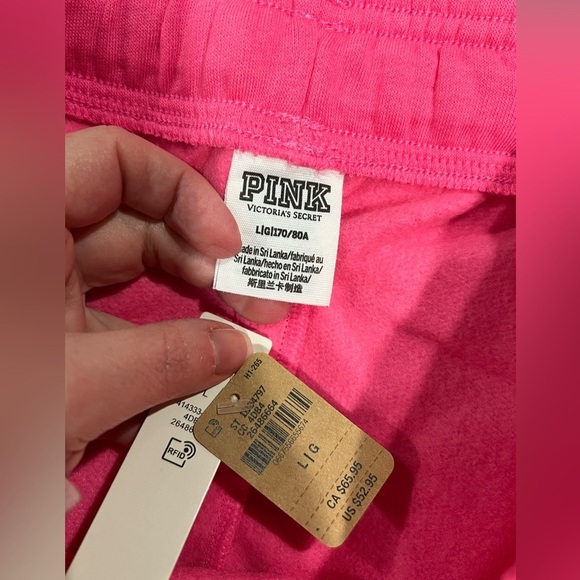 NEW‎ NWT VS Victoria secret sweats pink campus pants L large - Picture 7 of 11